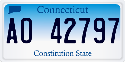 CT license plate AO42797