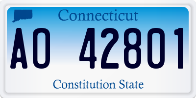 CT license plate AO42801