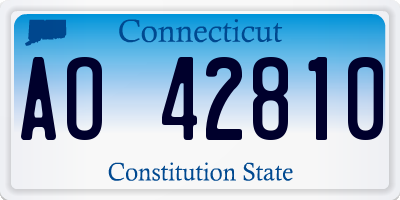 CT license plate AO42810