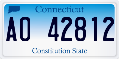 CT license plate AO42812