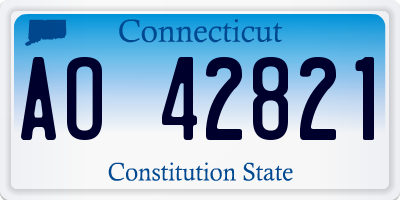 CT license plate AO42821