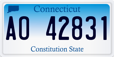 CT license plate AO42831