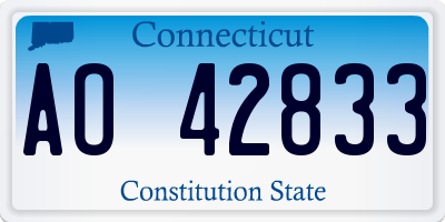 CT license plate AO42833