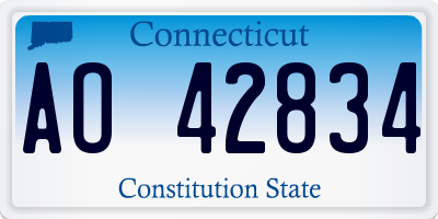 CT license plate AO42834