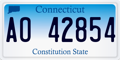 CT license plate AO42854