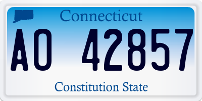 CT license plate AO42857