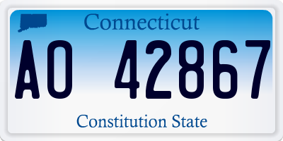 CT license plate AO42867
