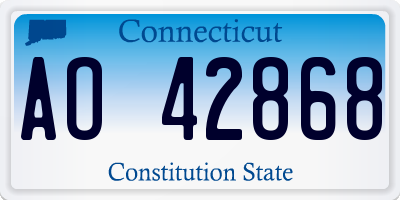 CT license plate AO42868