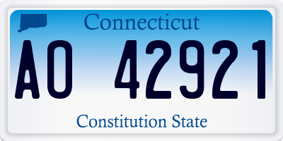 CT license plate AO42921