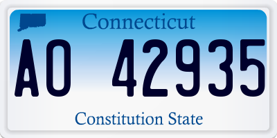 CT license plate AO42935