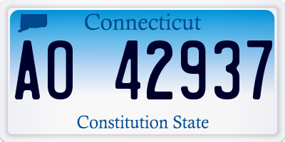 CT license plate AO42937