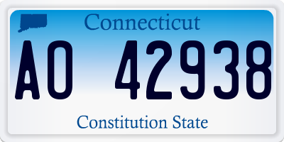 CT license plate AO42938