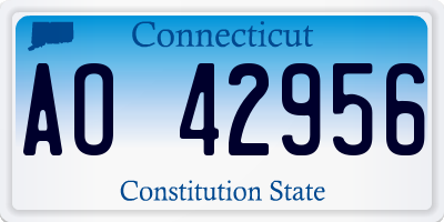 CT license plate AO42956