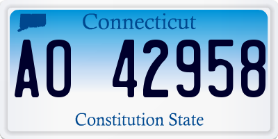 CT license plate AO42958