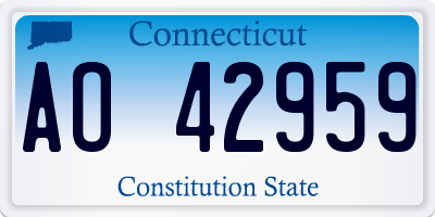 CT license plate AO42959