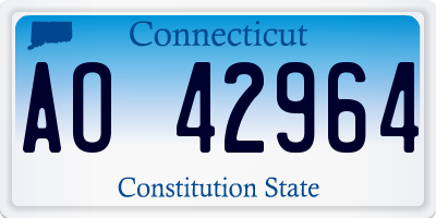 CT license plate AO42964