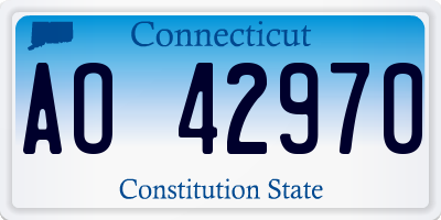 CT license plate AO42970