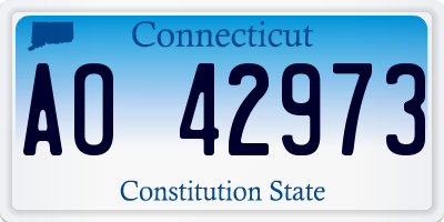 CT license plate AO42973