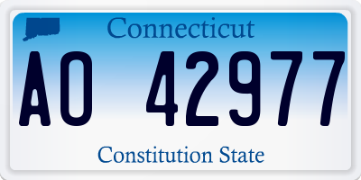CT license plate AO42977
