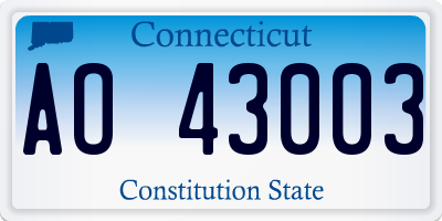 CT license plate AO43003