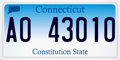 CT license plate AO43010