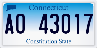 CT license plate AO43017