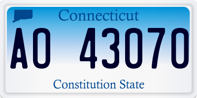CT license plate AO43070