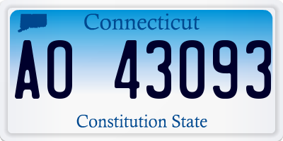 CT license plate AO43093