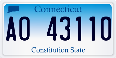 CT license plate AO43110