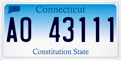 CT license plate AO43111