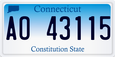 CT license plate AO43115