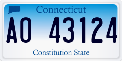 CT license plate AO43124
