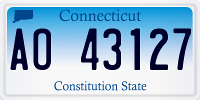CT license plate AO43127