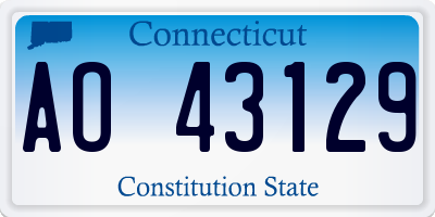 CT license plate AO43129