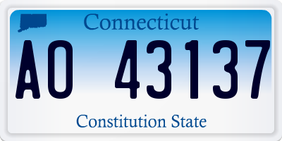 CT license plate AO43137