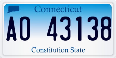 CT license plate AO43138