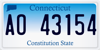 CT license plate AO43154