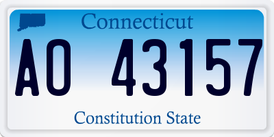 CT license plate AO43157