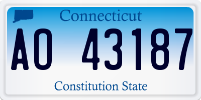 CT license plate AO43187