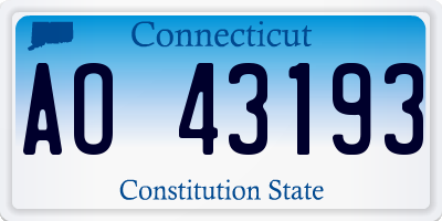CT license plate AO43193