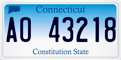 CT license plate AO43218