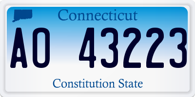 CT license plate AO43223