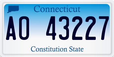 CT license plate AO43227