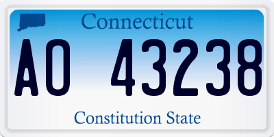 CT license plate AO43238