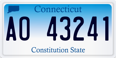 CT license plate AO43241
