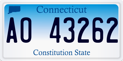 CT license plate AO43262