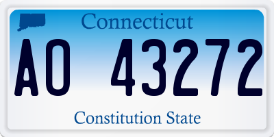 CT license plate AO43272