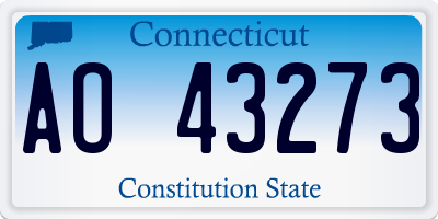 CT license plate AO43273