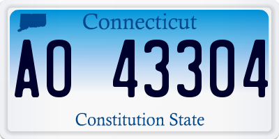 CT license plate AO43304