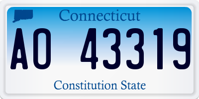 CT license plate AO43319